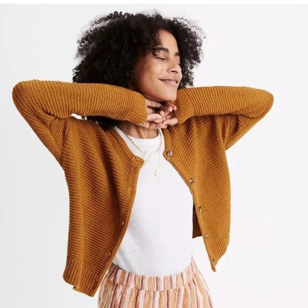 Madewell Deville Cardigan Sweater Antique Gold